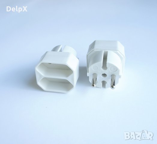 Разклонител за контакт 2-ка без кабел бял 220V 2,5A