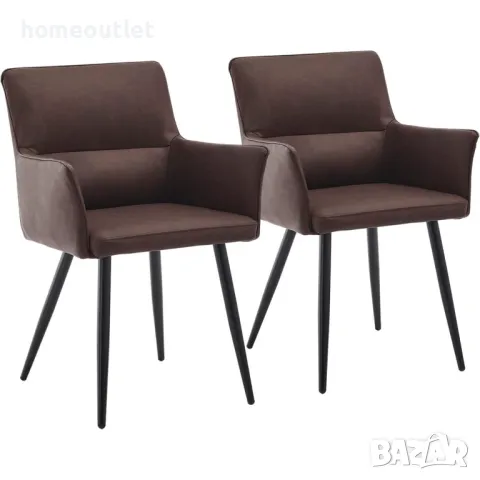 Висококачествени трапезни столове тип кресло, к-т от 2бр C-U-DC-A0325BR