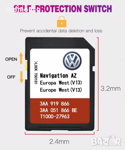карта навигация ъпдейт VW Фолксваген Volkswagen SdCard map update NAVI VW, снимка 1