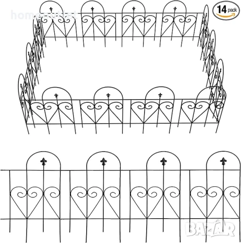 ПРОМОЦИЯ Модулна декоративна ограда за двор, 14 части ELEVENS A-HW89009