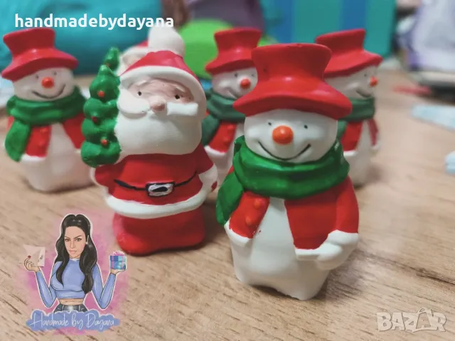 Коледни подаръчета - сувенирче с късмет /Дядо Коледа и снежен човек /