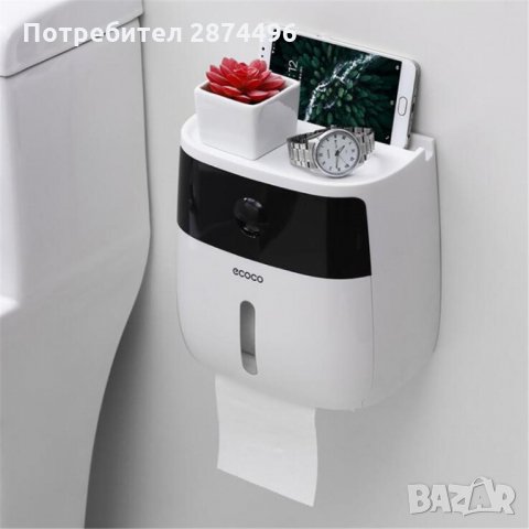 17500 Лепяща пластмасова поставка органайзер за тоалетна хартия с чекмедже