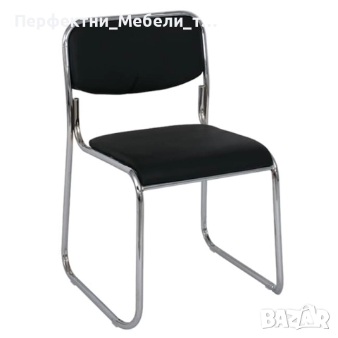 КОнферентен стол икономичен,евтин посетителски офис стол с еко кожа бял.черен цвят,хромирани здрави →
		Обява 52443050