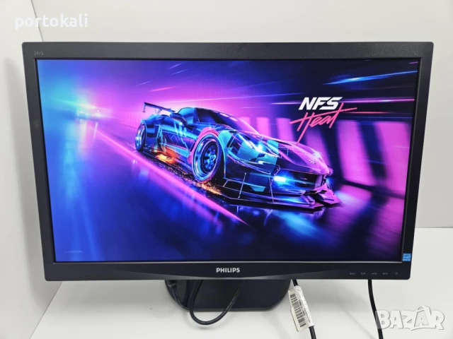+Гаранция! IPS Монитор Philips 241S4L 24" инча + кабели