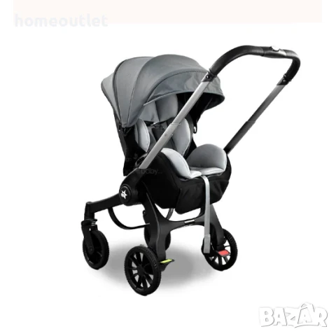 БЕЗПЛАТНА ДОСТАВКА Функционална бебешка количка / столче за кола G308-4IN1-GREY