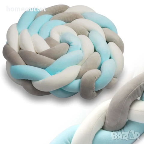 ПРОМОЦИЯ Протектор за бебешко легло, сиво и синьо X0012R3DX9