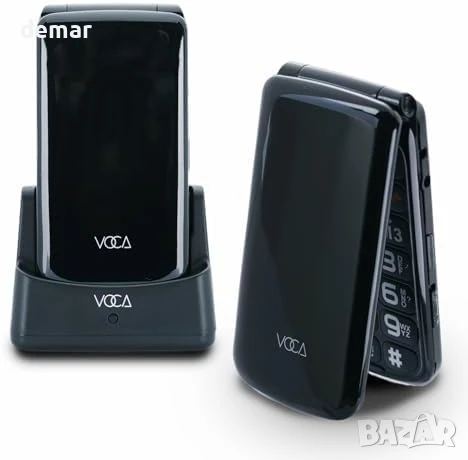 VOCA Телефон с големи бутони за възрастни хора |Отключен 4G LTE |Силен звук |SOS бутон |V340 (Черен)