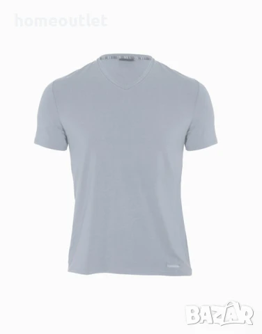 БЕЗПЛАТНА ДОСТАВКА Мъжка тениска с V-образно деколте от фина материя в сиво LOVABLE MAN L070A - S