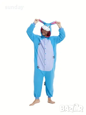 Пухкава пижама синьо магаре
