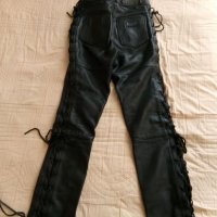 Рокерски  кожени панталони, снимка 4 - Панталони - 23353389