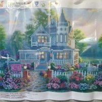 Диамантен гоблен"Голяма къща с градина", снимка 3 - Гоблени - 25635445
