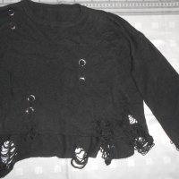 Блуза скъсан ефект m&t fashion, снимка 4 - Блузи с дълъг ръкав и пуловери - 25792205