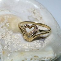 златен пръстен -сърце- 1.61 грама/ размер 53.5, снимка 6 - Пръстени - 13713635