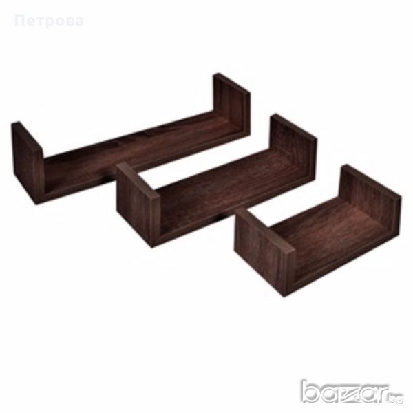 Три рафта за стена-цвят венге, снимка 1