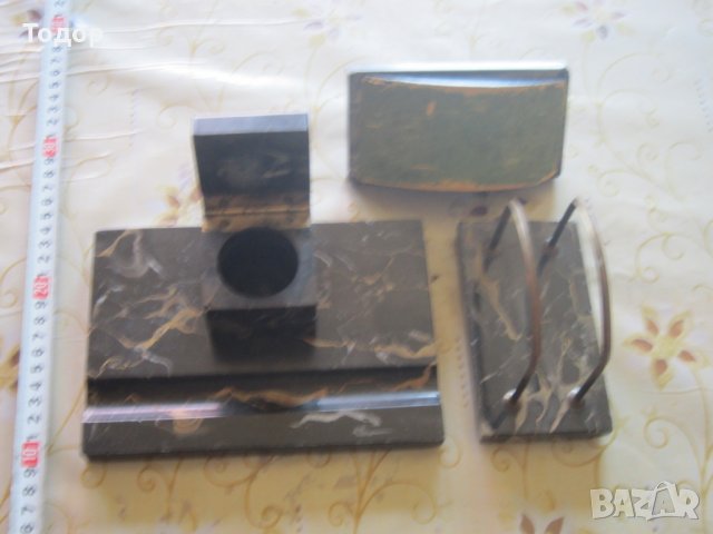 Уникална немска мраморна мастилница комплект, снимка 2 - Колекции - 25549484