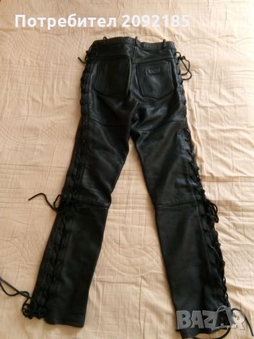 Рокерски  кожени панталони, снимка 4 - Панталони - 23353389
