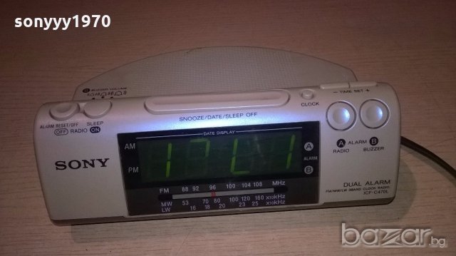 sony icf-c470l clock radio-внос англия, снимка 5 - Ресийвъри, усилватели, смесителни пултове - 19573602