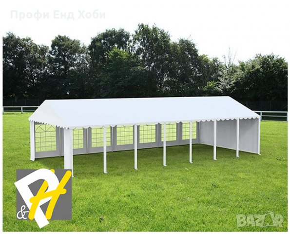 Професионална шатра 6x14м, PVC 500г/м2 - бяла, снимка 3 - Градински мебели, декорация  - 22630208