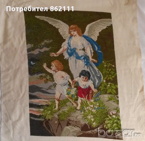 Гоблен ”Ангел пазител”, снимка 3 - Гоблени - 15233214