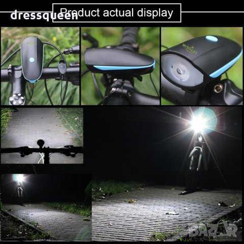 2141 Мощен LED  T6 фар със електронен звънез за велосипед, снимка 2 - Аксесоари за велосипеди - 24774600