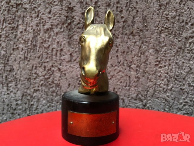 Бронзов бюст конска глава с табелка за надпис, снимка 3 - Статуетки - 24198162