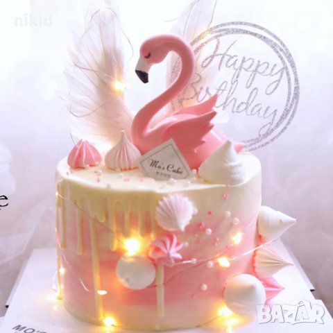 Фламинго пластмасова фигурка играчка и украса за торта декор топер , снимка 2 - Други - 22869198