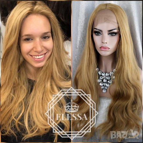 Lace Front LUXYRY WIG ELESSA Дълга Натурално Руса Перука Код 1036, снимка 1 - Аксесоари за коса - 25715200