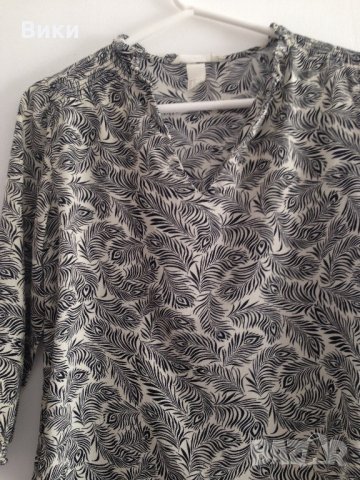 Блуза в черно и бяло H&M, снимка 3 - Блузи с дълъг ръкав и пуловери - 22526241