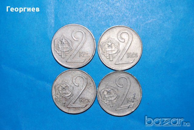 Чехословакия лот от 2 крони 1974,1975,1981,1985