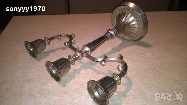 Silver plated-made in hong kong-антика-свещник- внос швеицария, снимка 5 - Колекции - 24209220