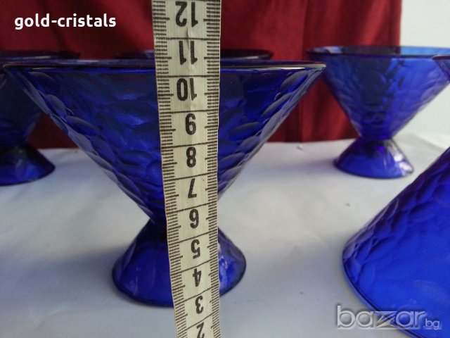 чаши купи кобалтово синьо стъкло, снимка 9 - Антикварни и старинни предмети - 20529394