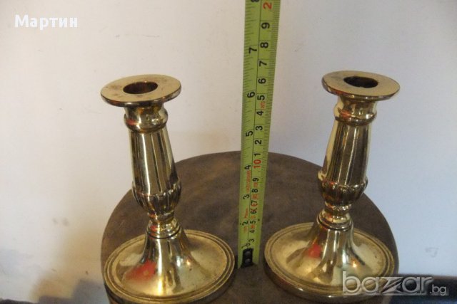 Стари масивни  бронзови - Свещници  / 15,5 см.! (00249), снимка 3 - Други стоки за дома - 11432776