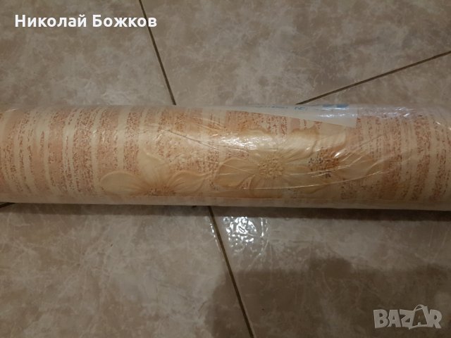 Нови Миещи Релефни - цвят Бежов с цветя - 10 ролки, снимка 2 - Декорация за дома - 23468809