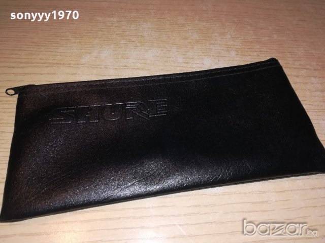 shure-кожен калъф с цип за микрофон-21х10см-нов, снимка 3 - Други - 20608588