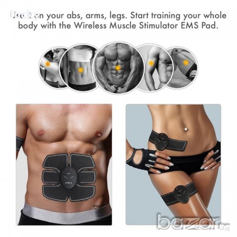 Уред за стягане на мускулите, отслабване и масаж Smart EMS Muscle Trainer, снимка 12 - Фитнес уреди - 20576790