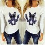 ХИТ! Дамски топ FRENCH BULLDOG с Fashion DOG принт! Бъди различна, поръчай модел с твоя снимкa!, снимка 2