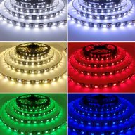  LED RGB Strip 5050 Черно PCB RGB Водоустойчива.60 диода на метър , снимка 1 - Лед осветление - 17503293