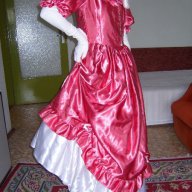 Бална рокля във викториански стил в розово и бяло, снимка 5 - Рокли - 11690524