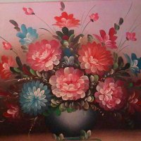 Продавам картини с цветя с маслени бои върху платно , снимка 3 - Картини - 23578048