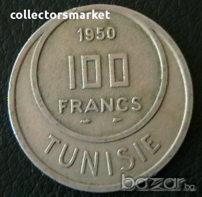 100 франка 1950, Тунис, снимка 1