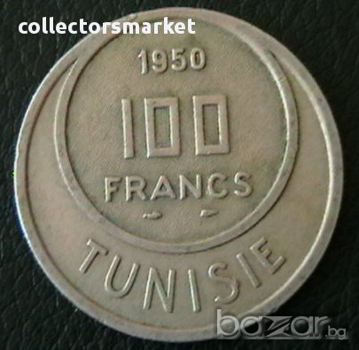 100 франка 1950, Тунис, снимка 1