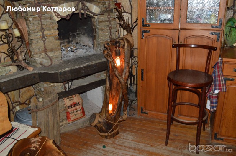 Уникална дървена лампа тип „Винтидж“-2, снимка 1