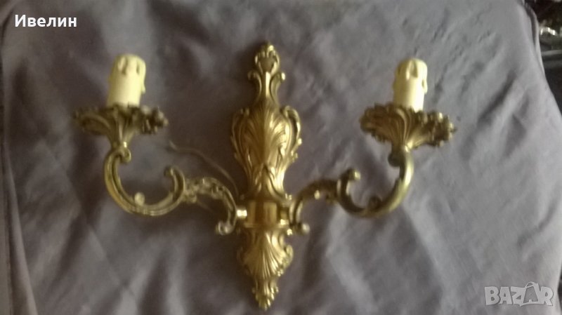 бароков аплик за стена от бронз, снимка 1