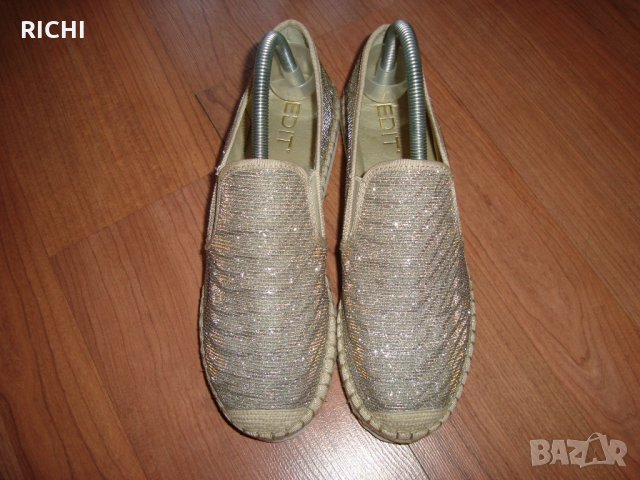 EDIT. Espadrilles Gold - еспадрили нови, снимка 2 - Дамски ежедневни обувки - 25896208