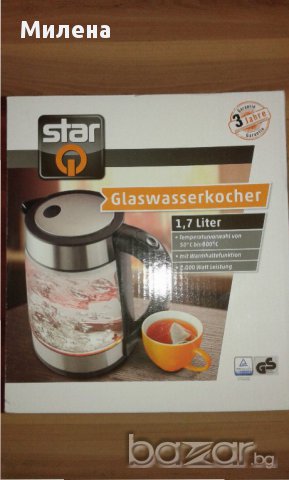 Електрическа кана с LED подсветка - стъклена AFK - 1.7л. - 50'-100'С, 2000W