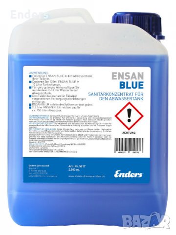 Санитарен концентрат за резервоар за мръсна вода Enders ENSAN BLUE 2,5 л, снимка 2 - Химически тоалетни - 25342493