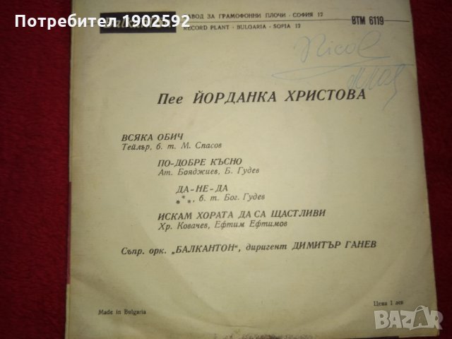 Изпълнения на Йорданка ХРИСТОВА ВТМ 6119, снимка 2 - Грамофонни плочи - 25174173