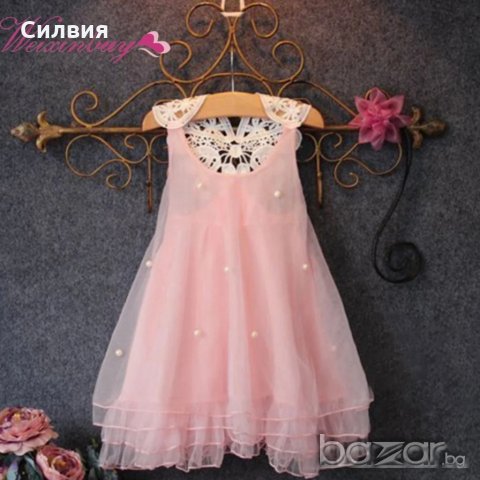 Нова рокличка с перли за 1, снимка 2 - Бебешки рокли - 21068456