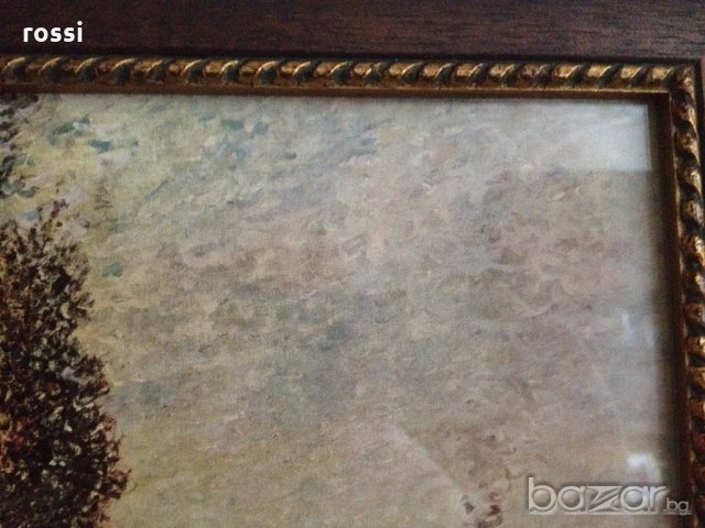 Alfred Sisley(1839-1899) "Шлепът" - стара картина репродукция луксозна рамка, снимка 4 - Картини - 19557604