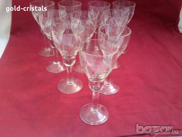 Ретро. стъклени чаши за ракия  гравирани, снимка 5 - Антикварни и старинни предмети - 19108737